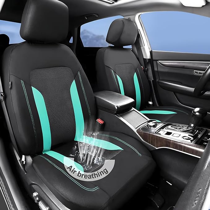 Bittwee Car Seat Covers Full Set, Breathable Automotive Front Seat Headrest Covers, Waterproof Comfortable Vehicle Seat Headrest Protection Accessories, Universal Fit (Mint) - Image 6