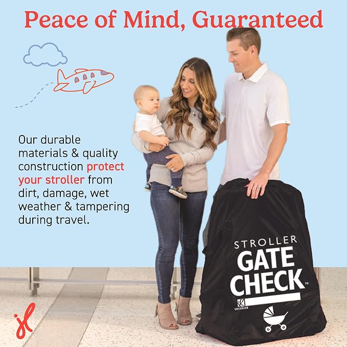 J.L. Childress Gate Check Travel Bag for Single & Double Strollers, Black | AirTag compatible Gate Check Bag keeps strollers clean, protected & easy to identify when airport gate checking - Image 5