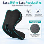 Seat Cushion & Back Support for Tailbone and Lower Back Relief | Higher Back for Stable Lower-Back Support / Dual-Sided Grip Keeps It in Place / Support Without Sinking / Durable / Washable - Image 5