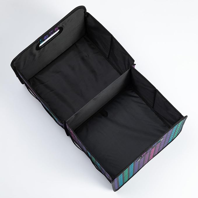 GreaterGood Paws Car Trunk Organizer Foldable Storage Bin with Handles Non Slip Base Pet Gear Travel Tote for SUV Truck (Rainbow Paws) - Image 2