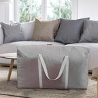 100L Extra Large Storage Bags, Big Moving Bags with Strong Zippers & Carrying Handles, Packing Bags for Moving, Storage, Travel and Camping, Storage Totes For Space Saving (Grey, 4 Pack) - Image 2