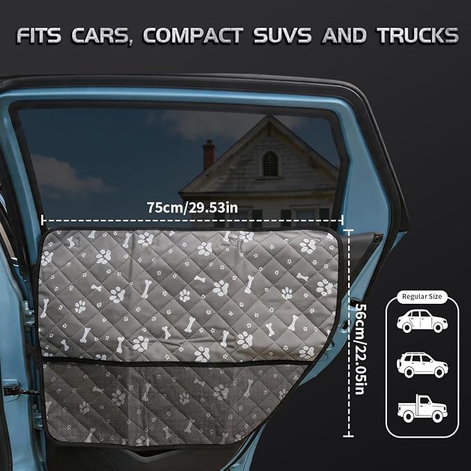 Dog Car Door Protector Protects The Door from Scratches By Dogs 2 Packs of Thickened 29X22 Inch PU Material Waterproof Door Panel Cover for Sedans Family Cars and Small SUVs (Camouflage) - Image 3