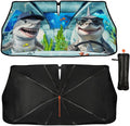 Funny Sharks Car Windshield Sunshade Umbrella Sharks Driving Sun Shade for Car Windshield Umbrella Upgraded Sunshades Blocks UV & Heat Front Window Shades for SUV Sedan Auto by Unknown