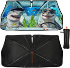 Funny Sharks Car Windshield Sunshade Umbrella Sharks Driving Sun Shade for Car Windshield Umbrella Upgraded Sunshades Blocks UV & Heat Front Window Shades for SUV Sedan Auto by Unknown