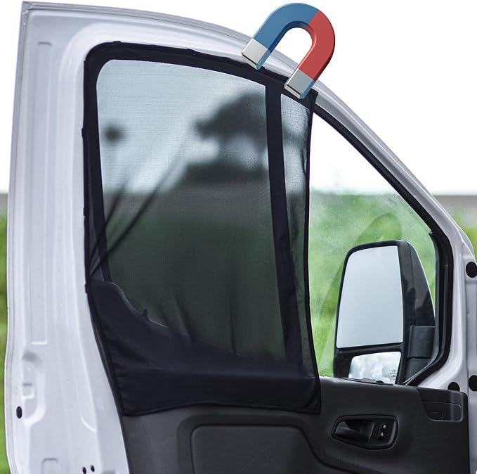 Magnetic Car Side Window Sunshade for Camper Vans Passenger Vans Front Window Shade for Driving Large Size Fit Benze Sprinter, Promaster Cargo Van, Ford Transit by Bayan