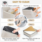 JOEJOY Dog Car Seats for Small Medium Dogs Under 35lbs, Dog Booster Seat with Detachable Washable Cover and Cushion, Memory Foam Pet Car Seat with Safety Belt and Storage Pockets (BGE) - Image 6