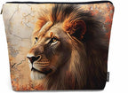 Makeup Bag Lion Makeup Bags For Purse Pouch, Wildlife Forest King Lion Travel Toiletry Bag Cosmetic Bag Makeup Bags Flax Makeup Organizer Bag Pencil Pouch For Man Woman, Brown by Unknown