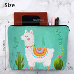 Makeup Bag Llama Makeup Bags For Purse Pouch, Funny Llama Alpaca Cactus Floral Green Travel Toiletry Bag Cosmetic Bag Makeup Bags Flax Makeup Organizer Bag Pencil Pouch For Man Woman - Image 4