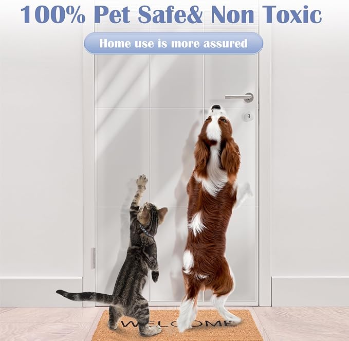 400'' x 8.3'' Door Scratch Protector from Dog Scratching, Anti Scratch Guard Deterrent Tape, Ultra Durable Pad for Cats Dogs, Door Frame Protector for Screen Door, Window, Wall, Chari Leg - Image 5