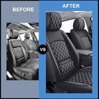 Seat Covers Fit for GMC Sierra 1500/2500/3500 HD 2007-2025,Premium Leather, Waterproof, All-Weather, Airbag Compatible, Breathable, Seat Protectors, Full Set,Whiteline - Image 5