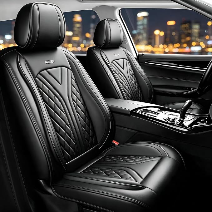 for Subaru Impreza 2012-2026 Car Seat Covers, Full Set, Black | Luxury Full Coverage Leather Seat Protectors, Waterproof Breathable, Non-Slip, Easy to Install, Airbag Compatible, All-Season by Unknown