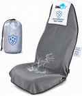 ZIMABLUE 1PC Waterproof Towel Car Seat Cover - 525g Heavy Duty 3-Layer Microfiber Sweat Protector for Bucket Seats - Non-Slip Machine Washable Universal Fit for Gym, Yoga, Beach, Pets & Outdoors-Gray by ZIMABLUE