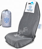 ZIMABLUE 1PC Waterproof Towel Car Seat Cover - 525g Heavy Duty 3-Layer Microfiber Sweat Protector for Bucket Seats - Non-Slip Machine Washable Universal Fit for Gym, Yoga, Beach, Pets & Outdoors-Gray by ZIMABLUE