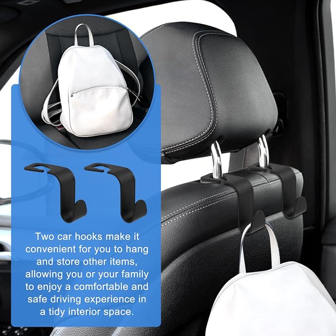 Backseat Car Organizer with Upgraded Foldable Tray Table, Oxford Cloth Car Seat Back Storage Organizer, Tablet Tray and Seat Protector Kick Mat, Includes 2 Hooks - Image 4