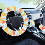 Accmor Fuzzy Car Steering Wheel Cover, Universal Fluffy Auto Wheel Cover & Handbrake Cover & Gear Shift Cover Set, Soft Warm Steering Wheel Protector Car Accessories for Men Women Girls, Colorful by Accmor
