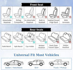 Coverado Seat Covers, Car Seat Covers Front Seats, Nappa Leather Seat Covers for Cars, Waterproof Car Seat Protector with Lumbar Support, Front Seat Covers Universal Fit for Most Cars (Black&Pink) - Image 8