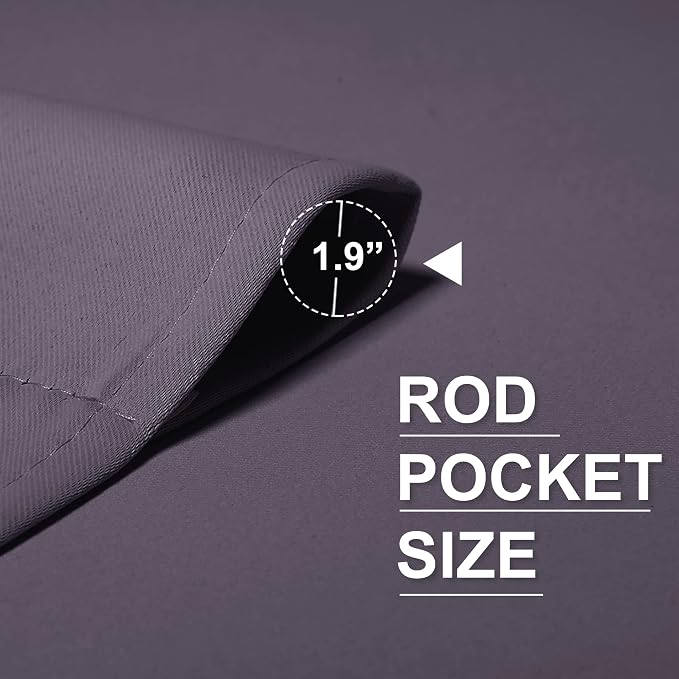 RYB HOME Blackout Curtains for Bedroom Living Room Nursery 72 inches Long | Thermal Insulated, Privacy Protection, Rod Pocket, Drapes for Office Home Theater, W42 x L72, Greyish Purple, 2 Panels - Image 7