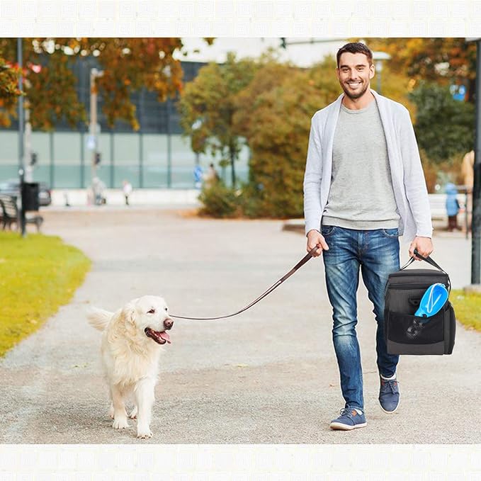 Teamoy 2 Layer Dog Travel Bag, Pet Supplies Weekend Tote Organizer, Black | Large Dog Bag for Supplies with 2 Silicone Collapsible Bowls, 2 Food Carriers, 1 Water-Resistant Placemat - Image 8