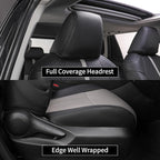 EKR Corolla Seat Covers Custom Fit for Toyota Corolla 2023 2024 2025 2026 LE, Leather Car Seat Cover Full Set-Faux Leather(Black+Light Gray-1) - Image 6