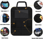 ULEEKA Car Backseat Organizer with 10" Table Holder, 9 Storage Pockets Seat Back Protectors Kick Mats for Kids Toddlers, Travel Accessories, 2 Pack (Black) | Car Organizers and Storage Kick Mats Back Seat Protector w/ Touch Screen Tablet Holder for Kid... - Image 2