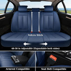 Coverado Rear Seat Covers for Cars, Back Seat Cover for Dogs, Faux Leather Car Seat Covers Backseat, Blue Car Seat Cushion, 3-Pieces Waterproof Universal Seat Covers for Cars Fit for Most Sedans SUV - Image 5