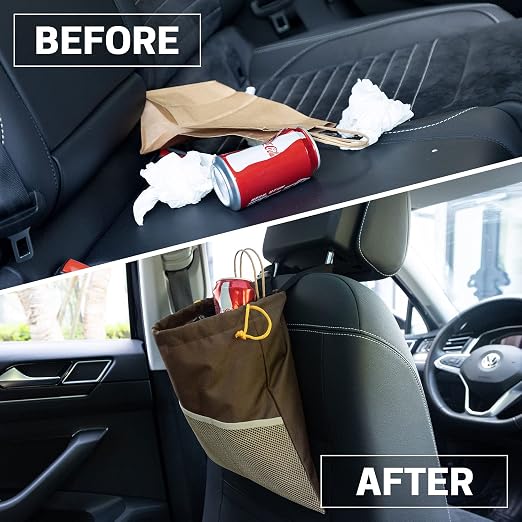 GNEGNI 2PCS Hanging Car Garbage Can - Waterproof Leakproof Trash Bag | Car Trash Can with Durable Leakproof Lining, Keeps Vehicle Clean and Neat - Image 6