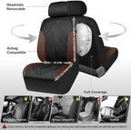 CAR PASS Waterproof Black Brown Car Seat Covers Front Seat Covers Neoprene Wetsuit,All-Weather Non-Slip Durable,Universal Fit for SUV Sedans Trucks Automotive,Airbag Compatible,3D Emboss Black Brown - Image 5