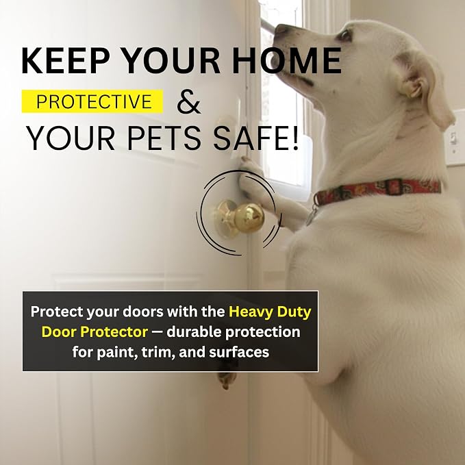 CLAWGUARD Heavy Duty Door Scratch Shield – 20x44 in. Door Scratch Protector Dog & Cat – Clear Wall, Frame & Furniture Cat Scratch Protectors - Image 5