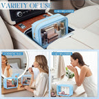 Hsei 6 Pcs Clear Makeup Bags Diaper Bag Organizer Travel Toiletry Bags with Zipper Clear Cosmetic Organizer Car Storage Pouch Bridesmaid Gift for Women Beach Vacation (Blue) - Image 5
