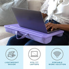 LAPGEAR The Original Lap Desk – Purple Amethyst, Fits 17" Laptops | Microbead Cushion, Device Ledge, Built-In Pencil Tray, Carry Handle - Image 2