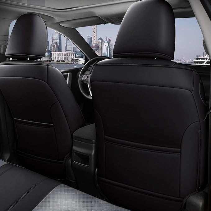 Custom Fit Seat Covers for Toyota Corolla 2014-2019 L, LE, LE Eco | Black Full Set. Premium Faux Leather, Waterproof, Airbag Compatible, easy maintenance, factory-style fit, Precision fit - Image 3