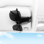 SINGARO 1 Pack Sunglass Holder for Car Visor Sunglasses Holder Clip, Universal Non-Slip Magnetic Leather Glasses Eyeglasses Hanger Mounter, Truck Interior Car Visor Accessories for Woman Man, Black - Image 3