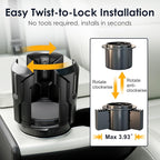 Cup Holder Expander, Cup Holder Expander for Car, Adjustable Cupholder for 2.6"- 4.8" Yeti, Hydro Flask, Nalgene, Takeya, Camelbak, Ramblers, Owala, Tumblers, Mugs, Bottles, with Sunglass Holder - Image 7