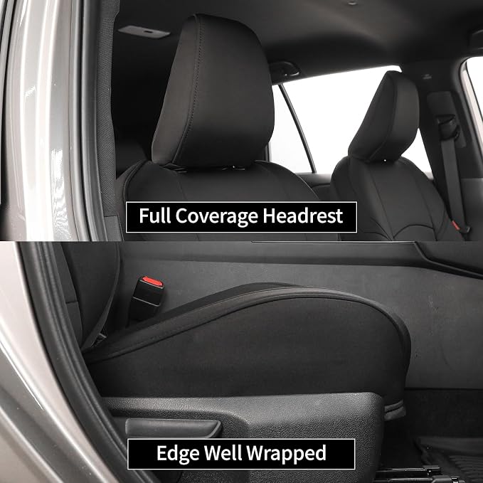 EKR Car Challenger Seat Covers 2008-2010,Neoprene Full Set | Custom Fit for Dodge Challenger 2008 2009 2010-Neoprene(Black) - Image 2