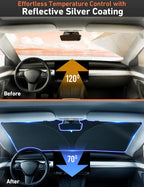 EcoNour Windshield Sun Shade Compatible with Tesla Model 3 & Model Y - Image 5
