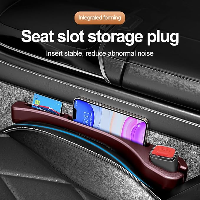 Stacool [2026 Upgrade] 2PCS Car Seat Gap Filler with Phone Holder,Multi-Function Car Side Seat Gap Filler for Prevent Items Falling,Universal Car Seat Organizer Car Accessories (Red) - Image 3
