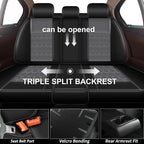 Car Seat Covers for Toyota Corolla 2014-2019 Full Set Faux Leather | Waterproof Breathable Scratch Resistant 360° Wrap Airbag Compatible Easy Clean (5 Seats,Black & Grey) - Image 2