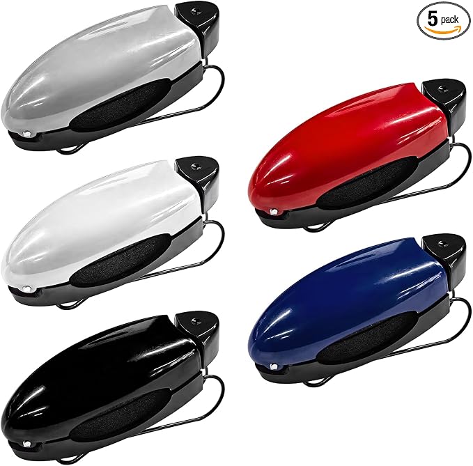 5 PCS Car Sun Visor Clips, Compact Auto Sunshade Sunglasses Clip Ticket Card Holder, Universal Sun Visor Organizer Eyeglasses Mount for Most Vehicles (Blue+Red+White+Black+Gray) by Unknown