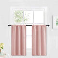 RYB HOME Kitchen Blackout Window Curtains Over Sink 36 inch Length | Summer Light UV Blocking, Energy Efficient, Cabinet Shelf Cupboard Blinds Window Coverings, W29 x L36, Peach Blush, 2 Panels by RYBHOME