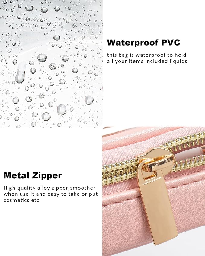 Clear Makeup Bag Small, TSA Approved Portable Toiletry Bag with Zipper Cosmetic Travel Bag Makeup Organizer Case Mini Makeup Pouch for Purse Car Organizer Bag for Women Men - Image 6
