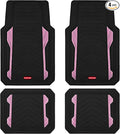 Rubbermaid Car Floor Mat, Heavy Duty All-Weather Car Mats Full Set with Dual-Tone Pink Aluminum Inserts – Universal Fit, Anti-Slip Backing, Trim-to-Fit for Most SUV, Sedan, Van by Unknown
