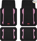 Rubbermaid Car Floor Mat, Heavy Duty All-Weather Car Mats Full Set with Dual-Tone Pink Aluminum Inserts – Universal Fit, Anti-Slip Backing, Trim-to-Fit for Most SUV, Sedan, Van by Unknown