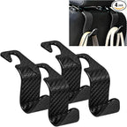 4 PCS Car Seat Headrest Hook, S Type Auto Rear Seat Hanger Holders Backpack Storage Hooks, Universal Vehicle Storage Organizers for Wallet Purse Bag Cloth Umbrella (Black) by Pxobiug