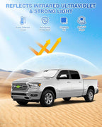 Canvcle Sunshades for Dodge Ram 1500 Crew Cab 2019-2025 2026 Accessories Windshield Sun Shade Side Rear Window Shade Cover Sun Visor Shield Privacy Protection Keep Vehicle Cool Black 6PCS - Image 2