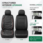 GIANT PANDA Front Seat Covers for Honda CRV HRV Civic Accord Element, Faux Leather Bucket Seat Cover Fit Honda Seat Protectors (Black) 2-Pack - Image 4