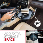 Macally Cup Holder Tray for Car - Adjustable Car Tray Table - Perfect Car Food Tray for Eating with Phone Slot and Swivel Arm - Car Organizer - Image 3