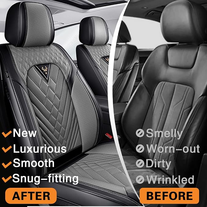 Fit for Toyota 4Runner Seat Covers 2001-2026,Premium Leather, 360° Full Protection, Thick Padding & Memory Foam, Waterproof & Stain-Resistant Car Seat Cover Full Set (5 Seat,Black&Gray) - Image 5