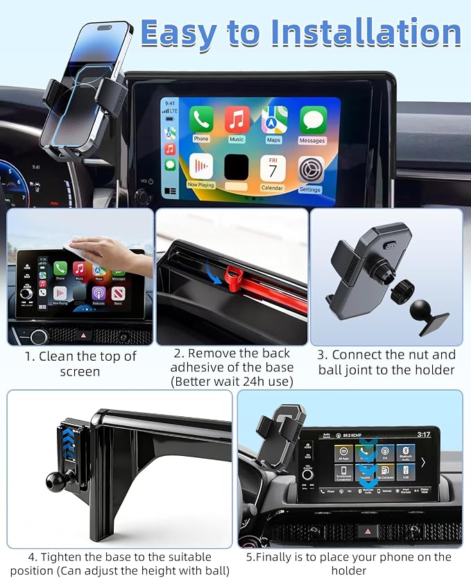 PZK Car Phone Mount for Toyota Tundra 2022-2026 /Sequoia 2023-2026 14-Inch | Auto Lock Screen Car Phone Holder Limited/Platinum Tundra Accessories 360° Rotation Hands Free Cradles Not Block Vent - Image 7