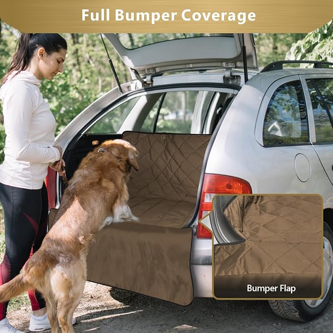 SUV Cargo Liner for Dogs - Water Resistant Trunk Cover for Midsize SUVs | Pet Cargo Cover with Bumper Flap Protector, Non-Slip Car Trunk Mat, Dog Car Seat Cover Prevents Scratches Pet Hair Mud Dirt - Image 5