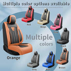 Fit Tacoma Premium Leather Car Seat Covers for Toyota Tacoma 2016-2022 2023 - Waterproof，Breathable，All-Weather Seat Cushion Protecto & Airbag Compatible, 2 Front Seat Orange&Black - Image 5